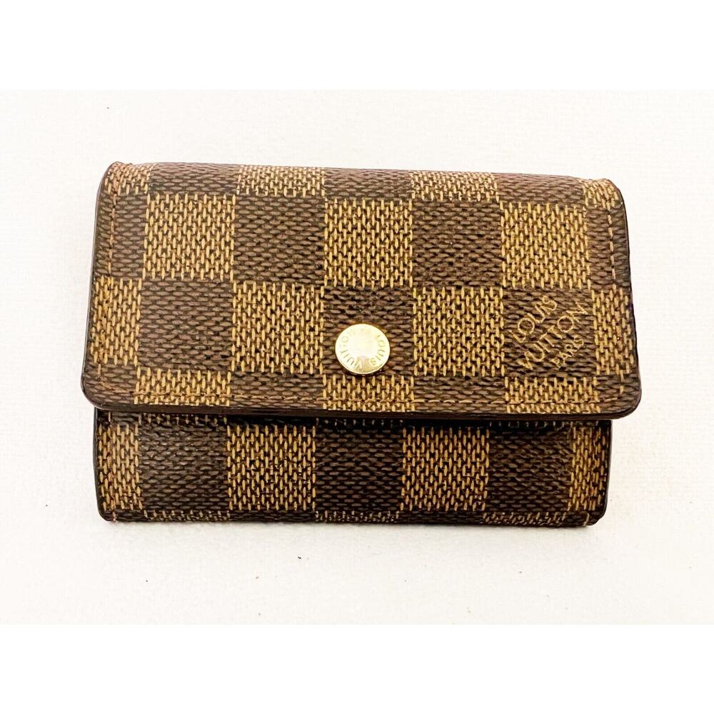 Louis Vuitton Porte Monnaie Plat Coin Damier Ebene MI0077